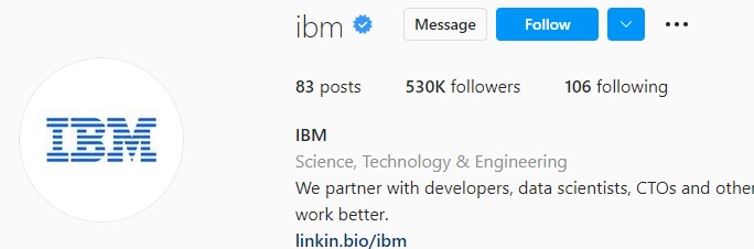 IBM on Instagram with 530K followers