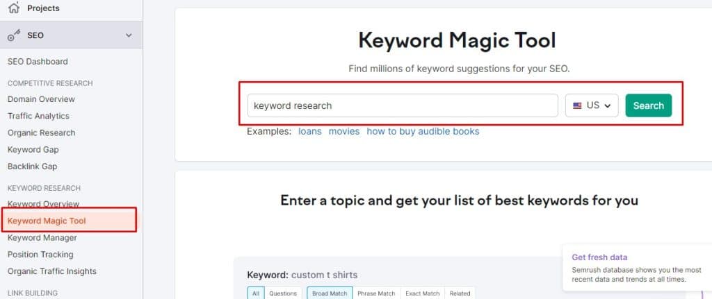 how to do keyword research in only 5 minutes - SEMrush Keyword Magic Tool